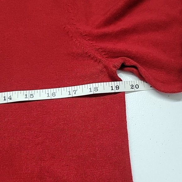 Old Navy Sweater Mens Medium Burgundy Red Cotton V Neck Pullover Lightweight - Picture 10 of 10